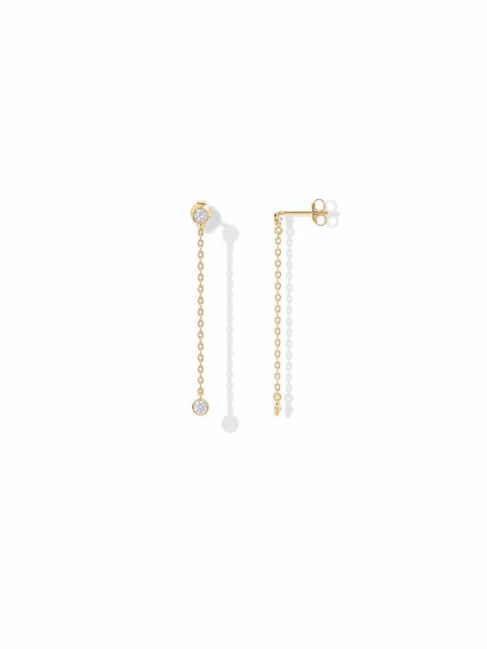 PAVOI 14K Gold Plated 925 Sterling Silver Posts Station Linear Dangle Earrings